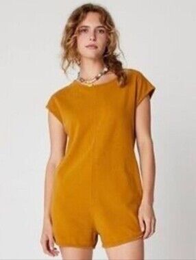 Back Beat Co. Ochre Yellow Organic Romper